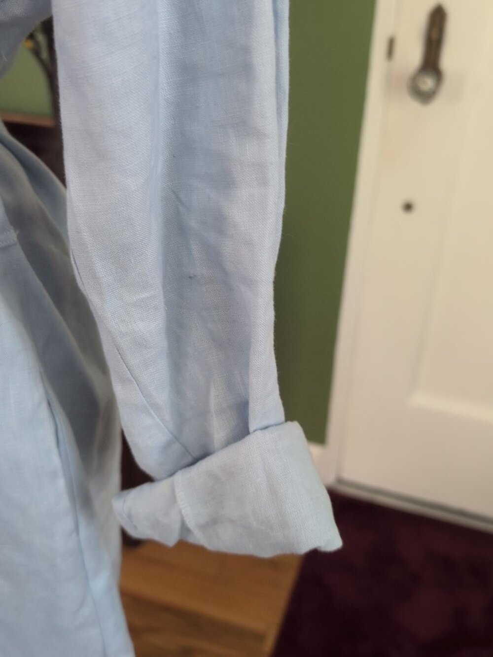 OnBir 100% Lite Blue Linen Dress NWT One Size - Picture 5 of 12